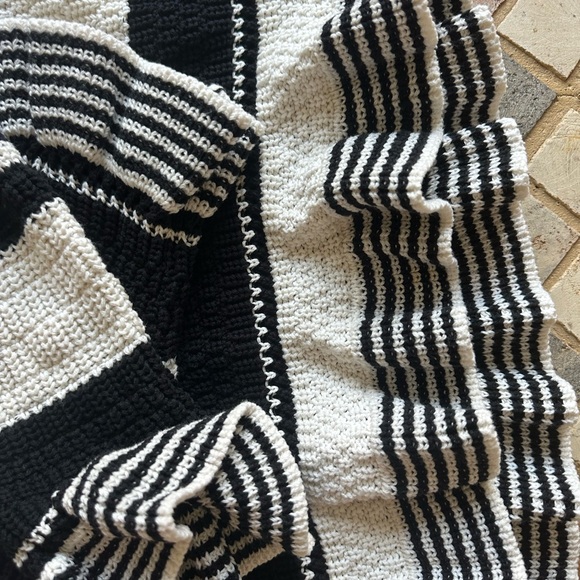 English Factory Black and White Striped Knit Sweater - Size M, Brand New - Picture 5 of 6